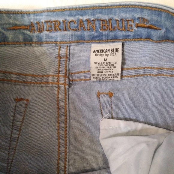 American Blue Premium Distressed Denim Rip Shorts - Picture 4 of 7